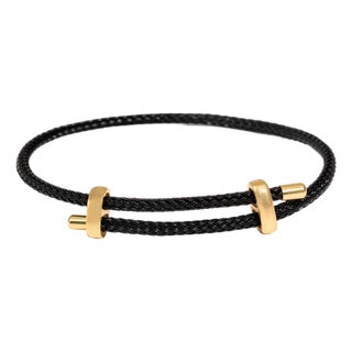 Black Elegance Adjustable Gold Rope Bracelet For Sale