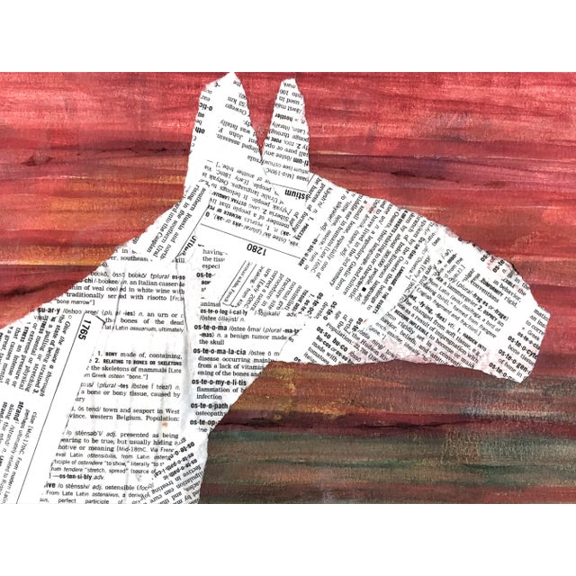 Abstract Contemporary Painting “Horse in Text, Sunset” Abstract Mixed Media Artwork by Auker For Sale - Image 3 of 7