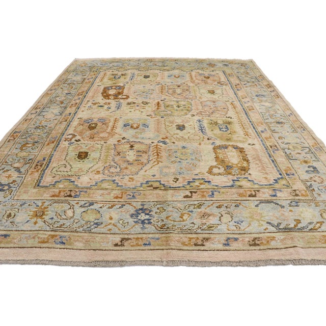 Contemporary Oushak Boteh Rug - 08'00 X 09'08 For Sale - Image 3 of 9