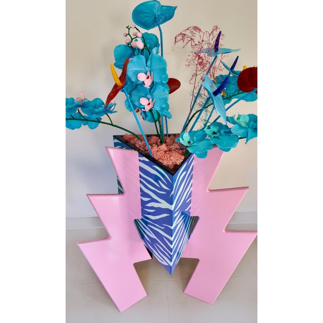 Floor standing flower stand made to carry a flower pot with the maximum diameter of 16 cm. Signed by Maker