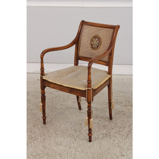 Age: Approx: 30 Years Old Details: Cane Backs & Seats High Quality Construction Adams Style Tufted Custom Upholstered Seat...
