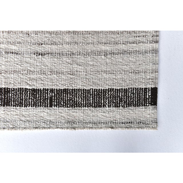 Off-white 1970s Turkish Home Living Stripe Kilim Rug For Sale - Image 8 of 10