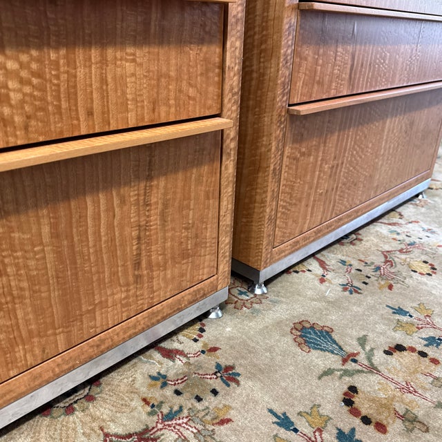 Eucalyptus Wood + Stone Top Nightstands, Pair For Sale - Image 11 of 12