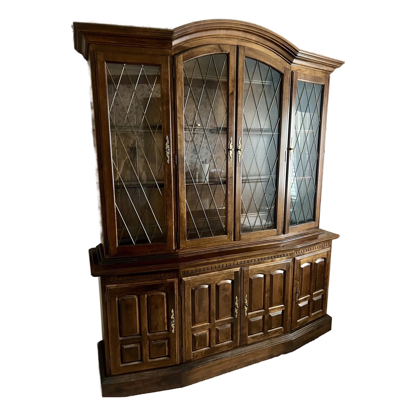 Ethan Allen China Cabinet Vintage Georgian | Chairish