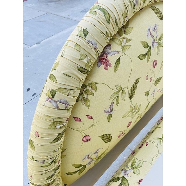 Vintage 1960s Floral Upholstered Twin Bed, Hollywood Regency Style For Sale - Image 11 of 15
