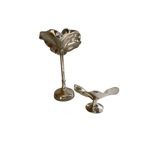 Vintage Unmatched Pair De Vecchi Milano 1935 Flor 925 Sterling Silver Large A28 &amp; Medium Made in Italy 1998 Large on...