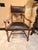 Vintage Renaissance Revival Carved Wood and Embossed Leather Armchairs – A Pair For Sale - Image 9 of 11