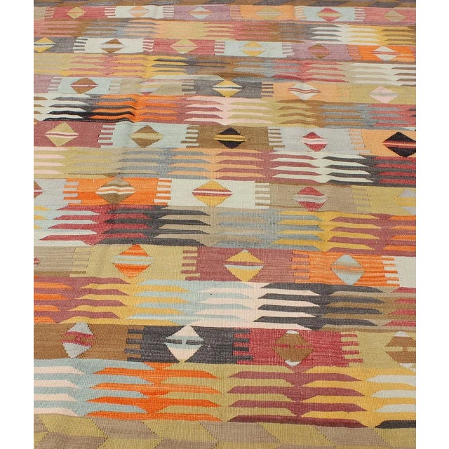 Vintage Turkish Kilim rug with all-over geometric shapes, Keivan Woven Arts, rug # TU-NED-29, country of origin / type:...