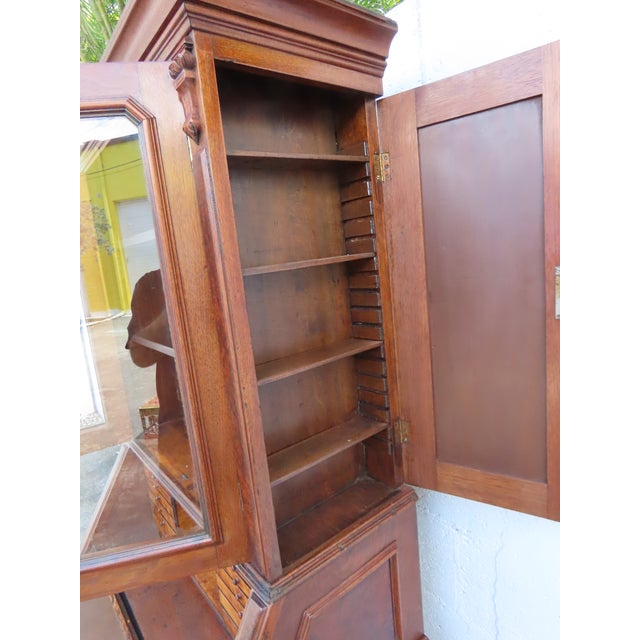 Late 1880s Victorian Eastlake Two Part Tall Secretary Desk 6372 For Sale - Image 11 of 18