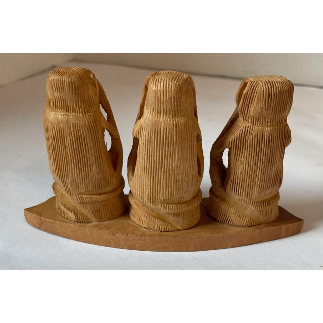 Vintage Hand Carved Monkey Sculpture For Sale - Image 4 of 8