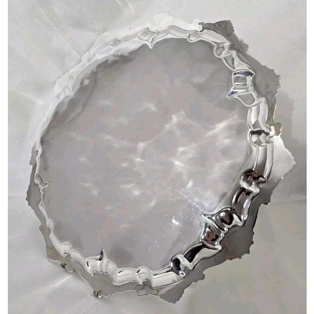 Antique Edwardian Sheffield Sterling Silver Salver, 1904 For Sale - Image 4 of 18
