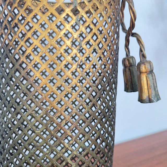 Italian Gilded Metal Umbrella Stand by Li Puma, 1950 For Sale - Image 4 of 11