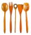 Mid-Century Machi Orange & Yellow Swirl Citrine Melamine Melmac Utensils - Set of 5 For Sale