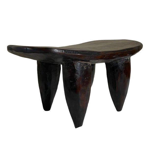 Vintage African Senufo Wood Milk Stool I . Coast 14" W For Sale - Image 10 of 11