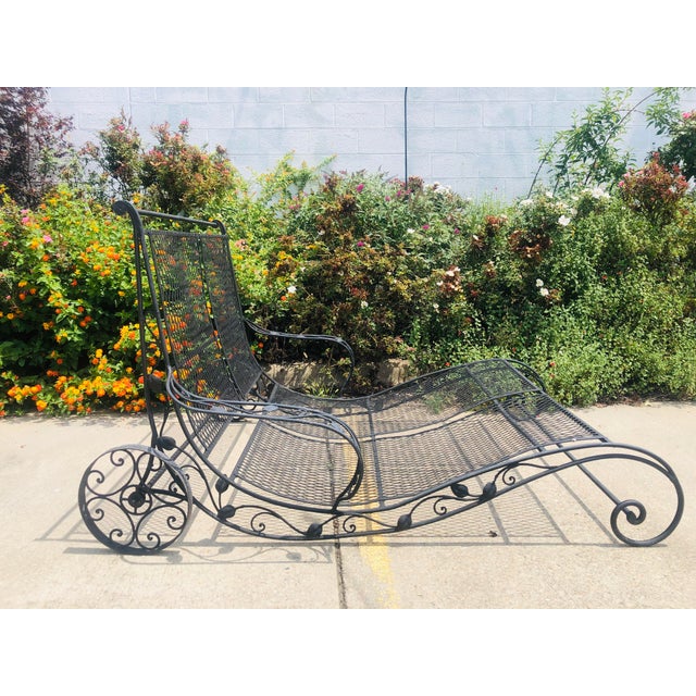Vintage Wrought Iron Double Chaise Lounge Chairish