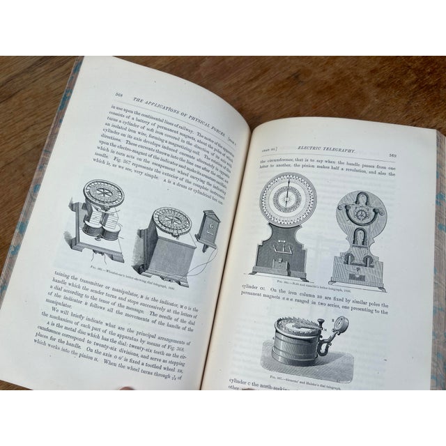 Red Fascinating Antique Victorian Science & Engineering Book Physical Forces by Guillemin Illustrated Red Leather Bound Home Library Decor For Sale - Image 8 of 10