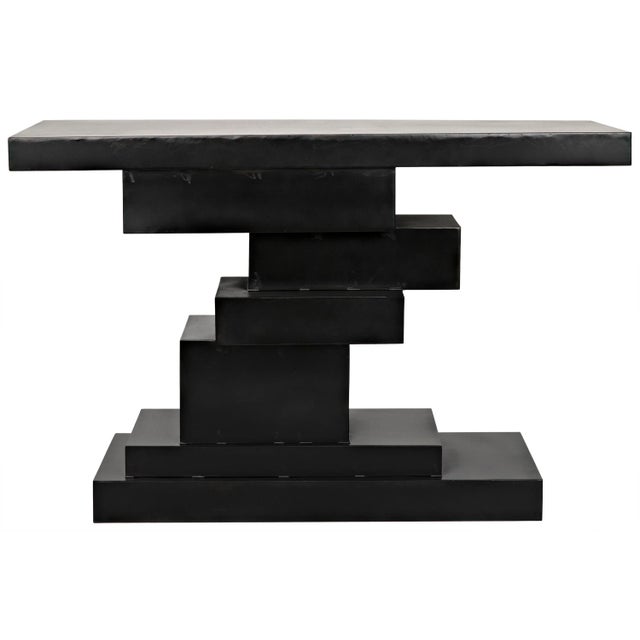 Asymmetric stacked blocks give the Platoon Console a geometric yet organic form.