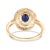 Not Yet Made - Made To Order 14k Gold Blue Sapphire Halo Diamond Ring Size 5 For Sale - Image 5 of 12