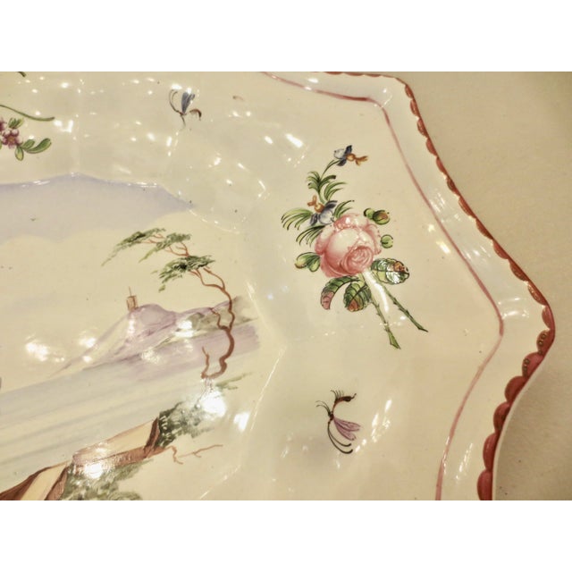 French Faience Serving Tray Vp Veuve Perrin For Sale - Image 4 of 6