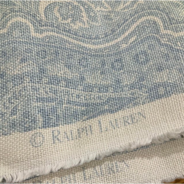 This is a gorgeous length of Ralph Lauren Paisley Linen in a heritage pattern of soft, layered blues and ivory. It can...