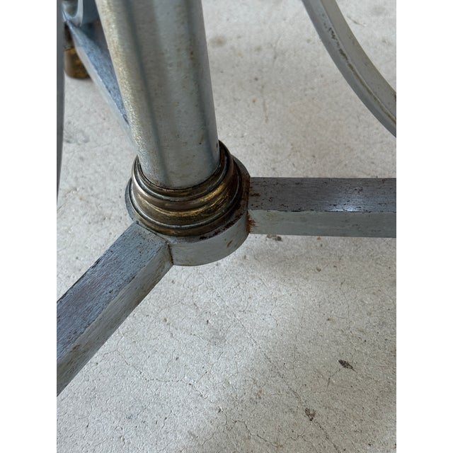 Early 20th Century Pair of Sculptural Neoclassical Marble-Top Pedestal Tables With Brass Paw Feet For Sale - Image 5 of 12