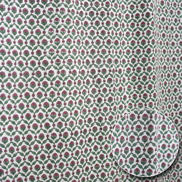 Modern Shehnaz Handcrafted Block Print Curtain in Viscose Coloured Linen Elegant Design Size-54"Wx120"L For Sale - Image 3 of 6