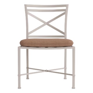 Brown Jordan Venetian Side Chair, Dove frame with Fusion Clay fabric For Sale