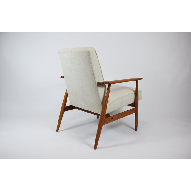 Vintage Armchair in Beige and Teak, 1970s For Sale - Image 3 of 18