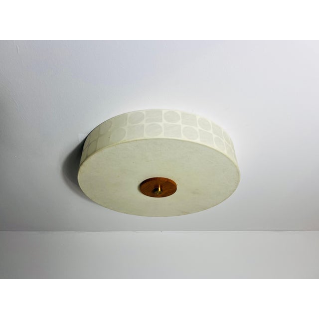 Round Mid-Century Modern Cocoon Flush Mount, 1960s, Italy For Sale - Image 4 of 9