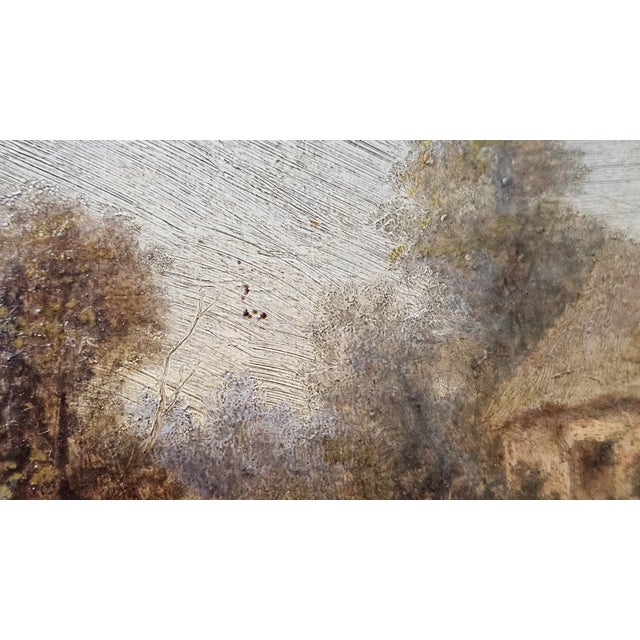 19th Century Antique Signed Pastoral Landscape Oil Painting - Signed by J.Lavnu For Sale - Image 5 of 14