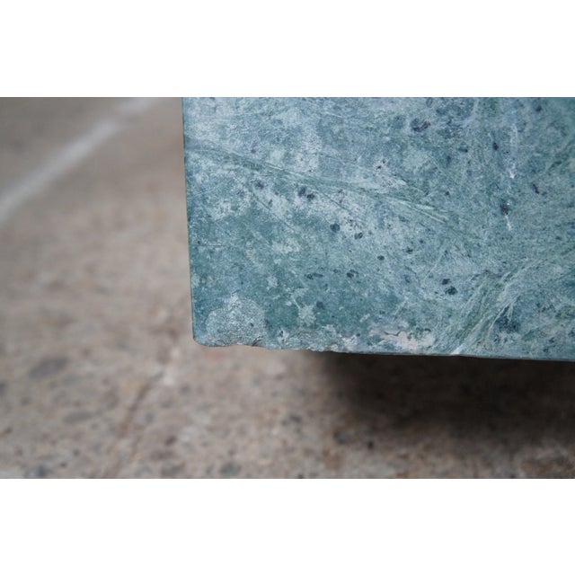 Late 20th Century Green Marble Copper Lined Hotel Lobby Trash Can Ashtray Stands- Set of 2 For Sale - Image 11 of 12