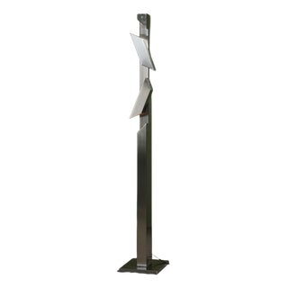 Geometric Floor Lamp in Stainless Steel with Adjustable Shades For Sale