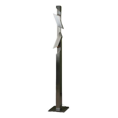 Geometric Floor Lamp in Stainless Steel with Adjustable Shades For Sale