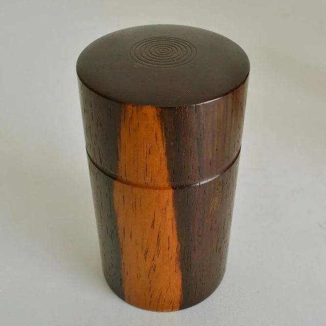 Brown Hand-Turned Hardwood Boxes, Set of 6 For Sale - Image 8 of 15