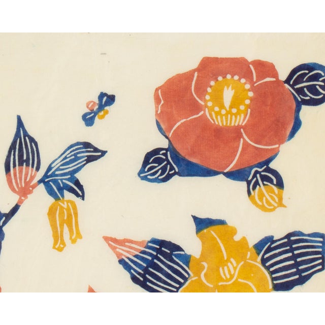 Paper Japanese Stencil Dyed Print by Kichiemon Okamura For Sale - Image 7 of 7