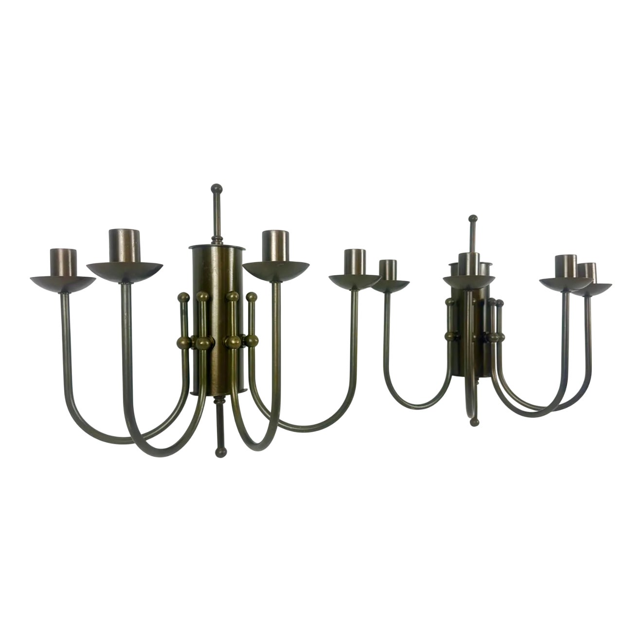 Vintage Four-Arms Wall Lamps in Brass from Imex, 1980s, Set of 2 | Chairish