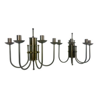 Vintage Four-Arms Wall Lamps in Brass from Imex, 1980s, Set of 2 For Sale
