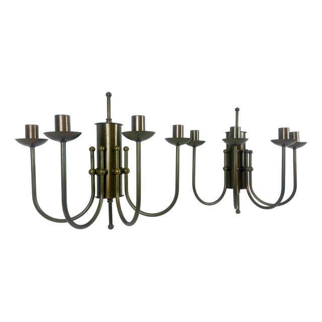 Vintage Four-Arms Wall Lamps in Brass from Imex, 1980s, Set of 2 For Sale
