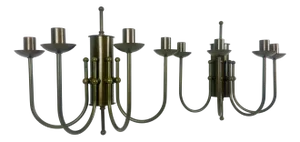Vintage Four-Arms Wall Lamps in Brass from Imex, 1980s, Set of 2