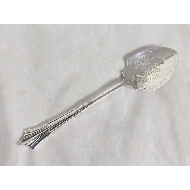 Antique Edwardian Sterling Silver Preserve Spoon, 1902 For Sale - Image 11 of 15