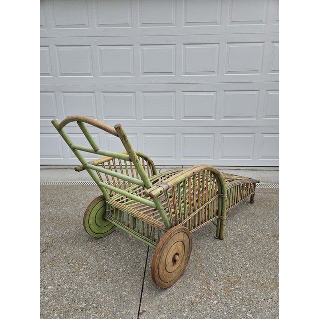 Antique Weathered Green Chaise Lounge For Sale - Image 9 of 13