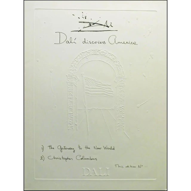 White Salvador Dali Dali Discovers America "Christopher Columbus" and Gateway to the New World" Matching Edition For Sale - Image 8 of 11