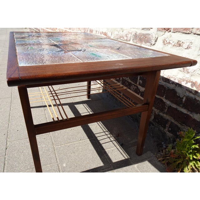 Teak Coffee Table with Ceramic Tiles from Vallauris Lascaux, 1950s For Sale - Image 13 of 18