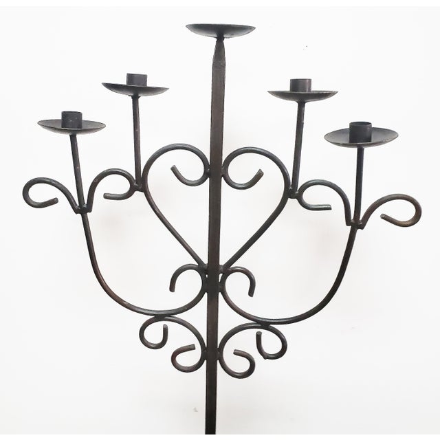 Tall Vintage Wrought Iron Floor Candelabra Candle Stand Chairish