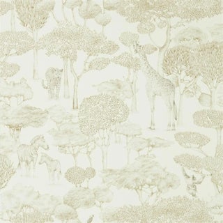 Harlequin Shamwari Wallpaper in Chalk/Gold - a Sample For Sale