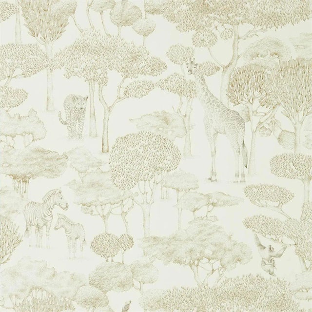 Harlequin Shamwari Wallpaper in Chalk/Gold - a Sample For Sale