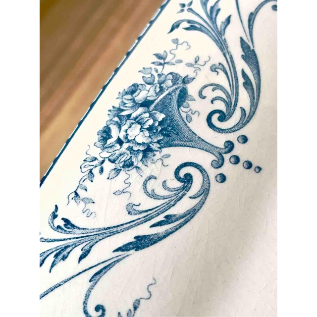 Blue Large Belgian Louis XVI Terre de Fer Soup Bowl from Boch Frères Keramis, Belgium, 1890s For Sale - Image 8 of 16