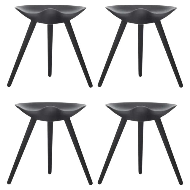 Black Beech Stools by Lassen, Set of 4 For Sale