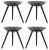 Black Beech Stools by Lassen, Set of 4 For Sale
