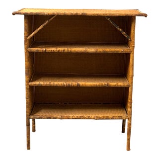 Antique English Bamboo Bookcase For Sale